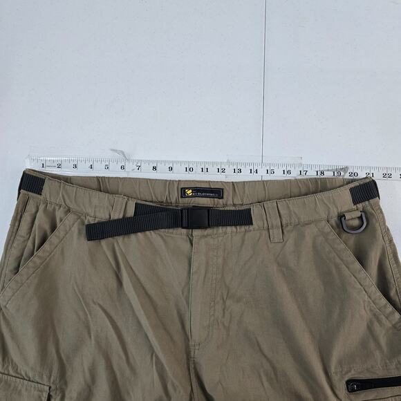 BC Clothing Men's Convertible‎ Cargo Pants Hiking Khaki Zip-Off Belted XXL x 30 - Picture 3 of 10